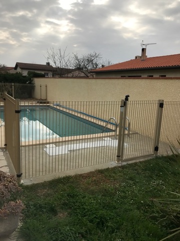  clôture piscine décorella beige champagne